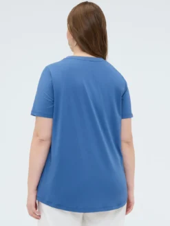 T-shirt in cotone con cuori e strass
