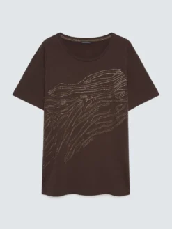 T-shirt in cotone con hotfix motivo zebrato