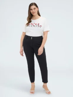 T-shirt in cotone con scritta BLOOM