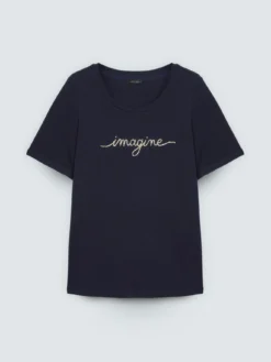 T-shirt in cotone con scritta crystal