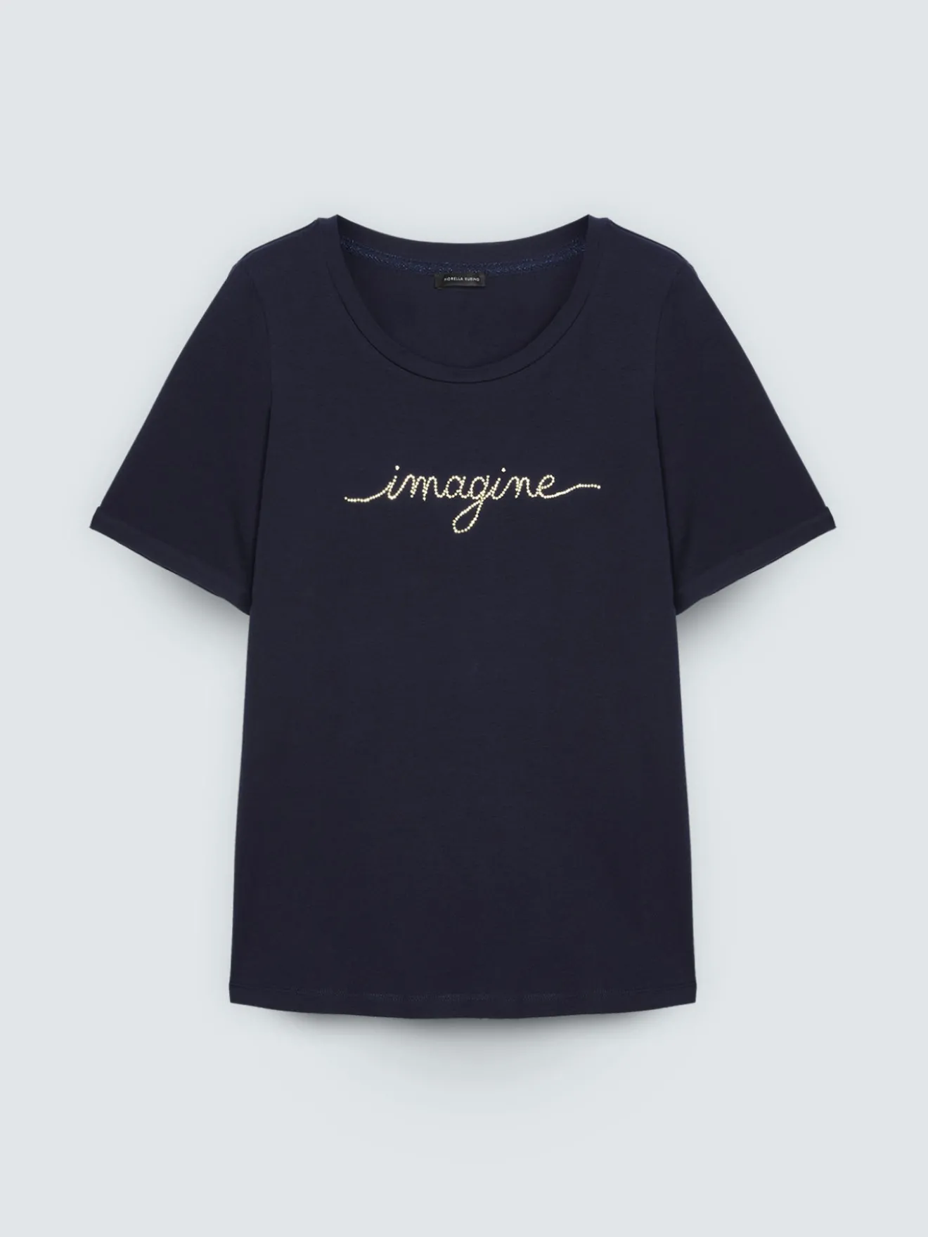 T-shirt in cotone con scritta crystal