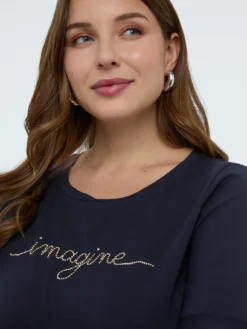 T-shirt in cotone con scritta crystal