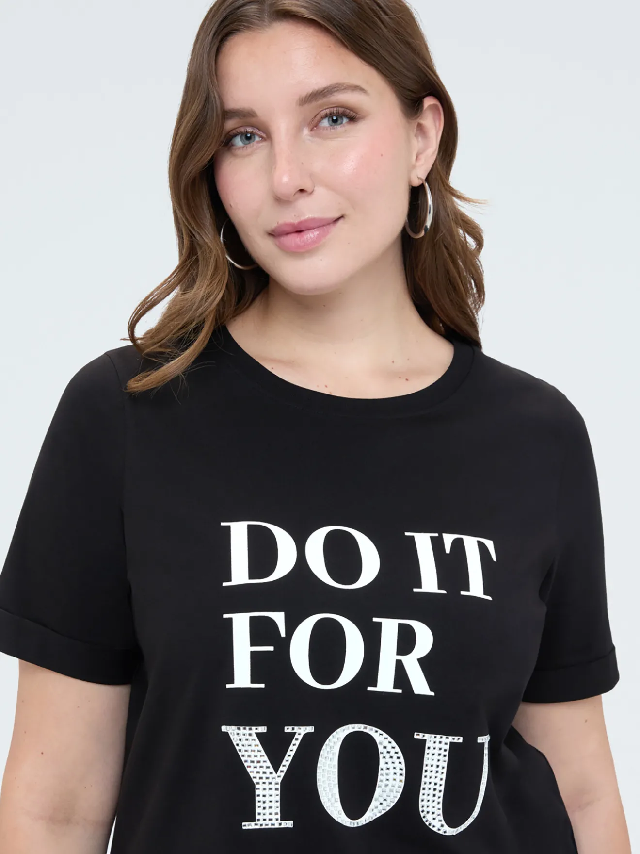 T-shirt in cotone con scritta motivazionale
