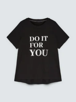 T-shirt in cotone con scritta motivazionale