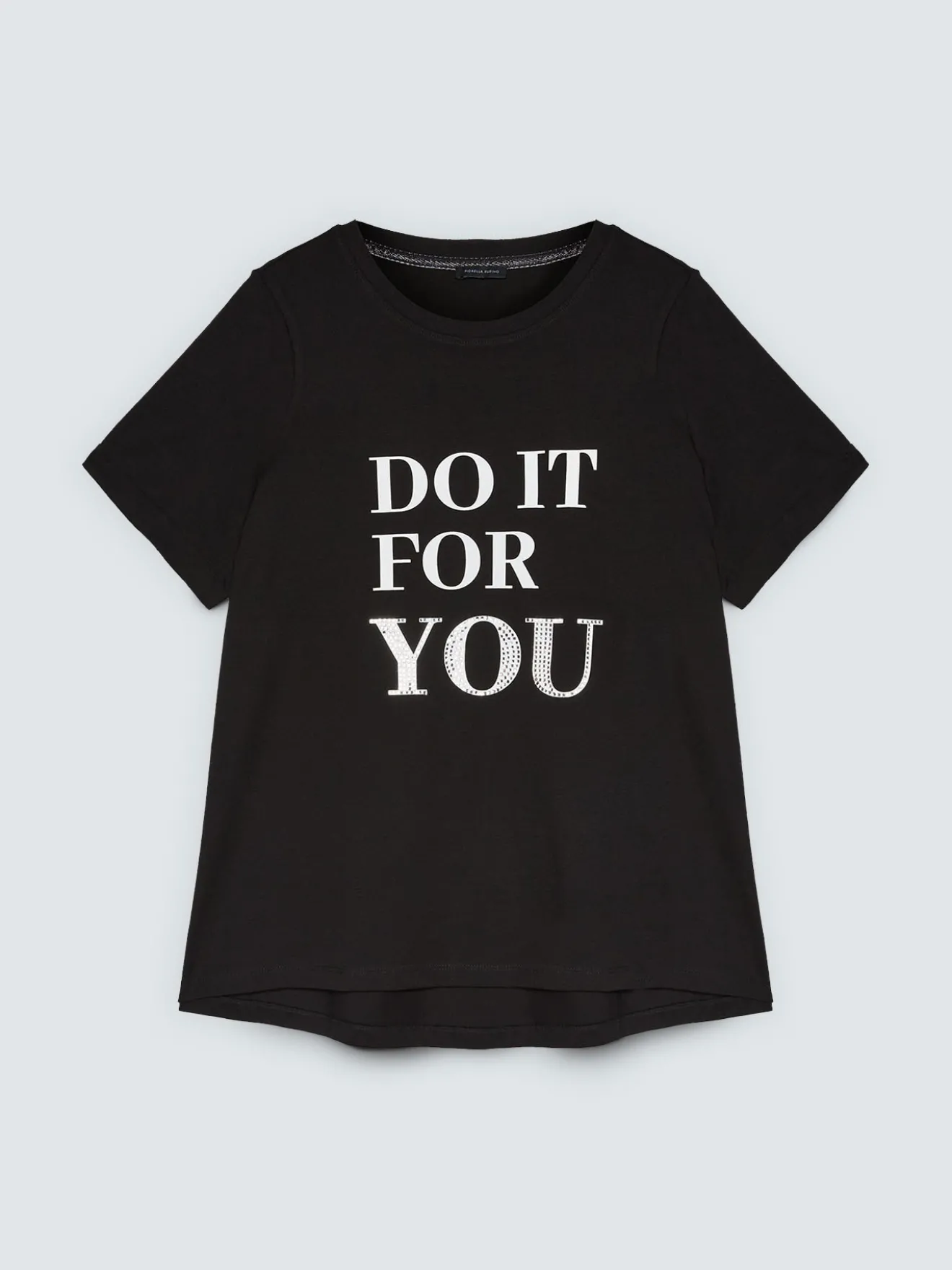 T-shirt in cotone con scritta motivazionale