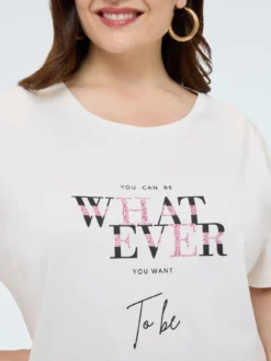 T-shirt in cotone con scritta motivazionale