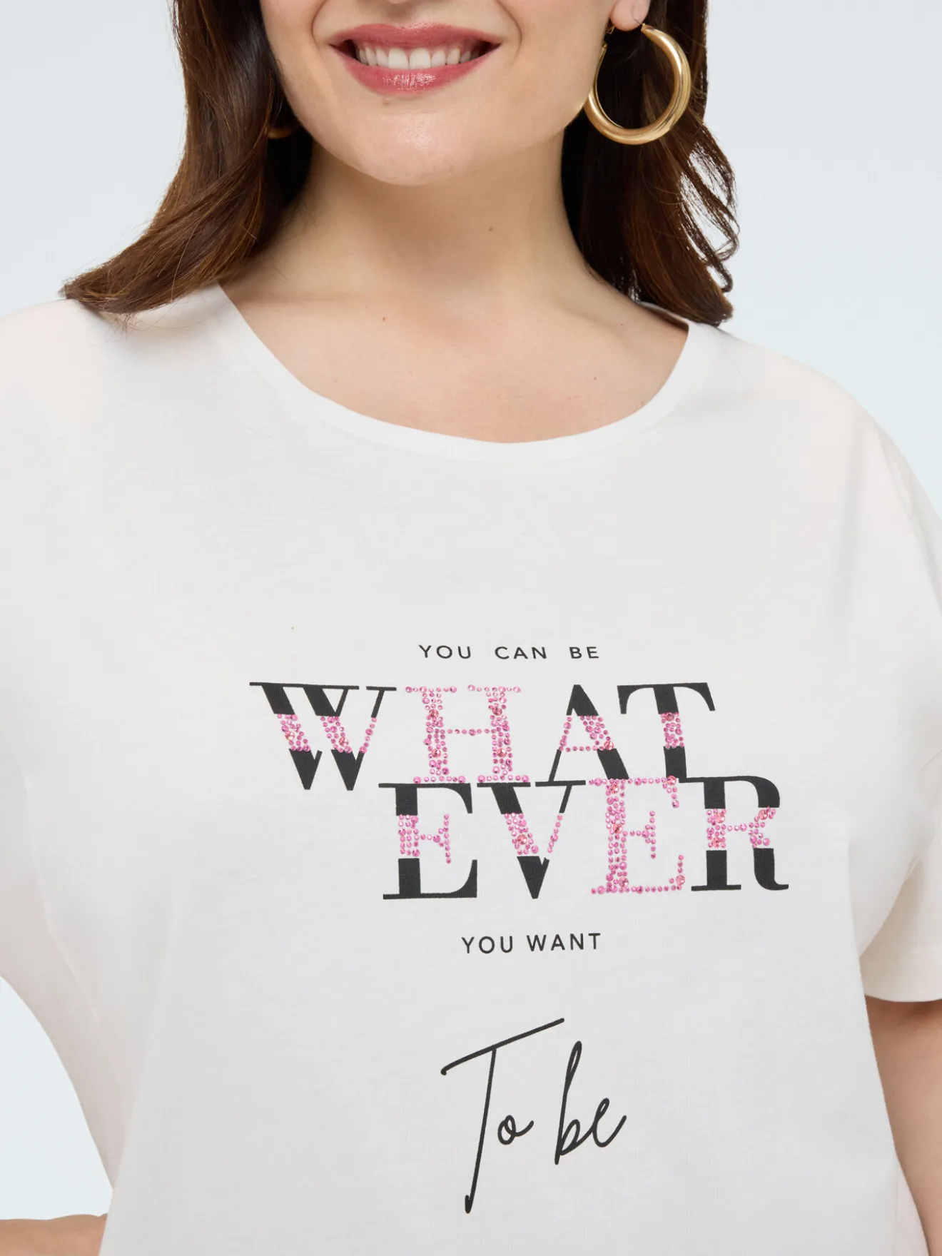 T-shirt in cotone con scritta motivazionale
