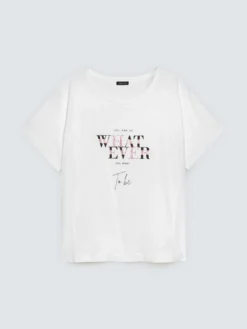 T-shirt in cotone con scritta motivazionale