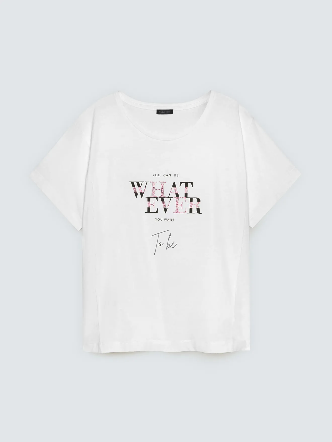 T-shirt in cotone con scritta motivazionale
