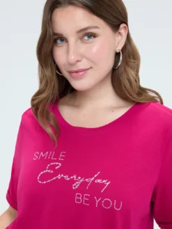 T-shirt in cotone con scritta motivazionale