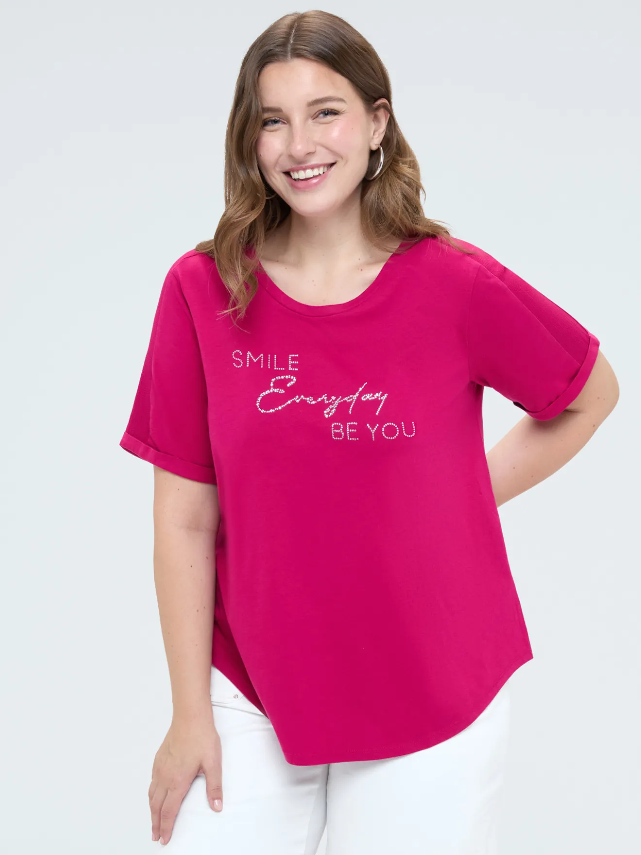 T-shirt in cotone con scritta motivazionale
