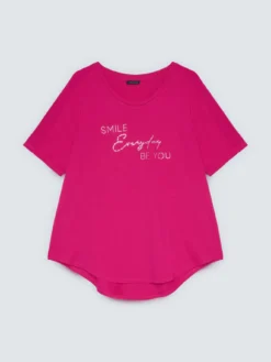 T-shirt in cotone con scritta motivazionale