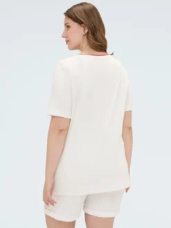 T-shirt in cotone con stampa e lettering