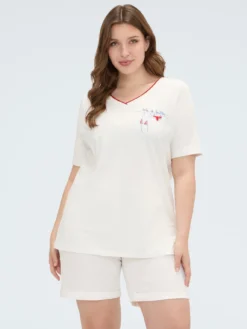 T-shirt in cotone con stampa e lettering