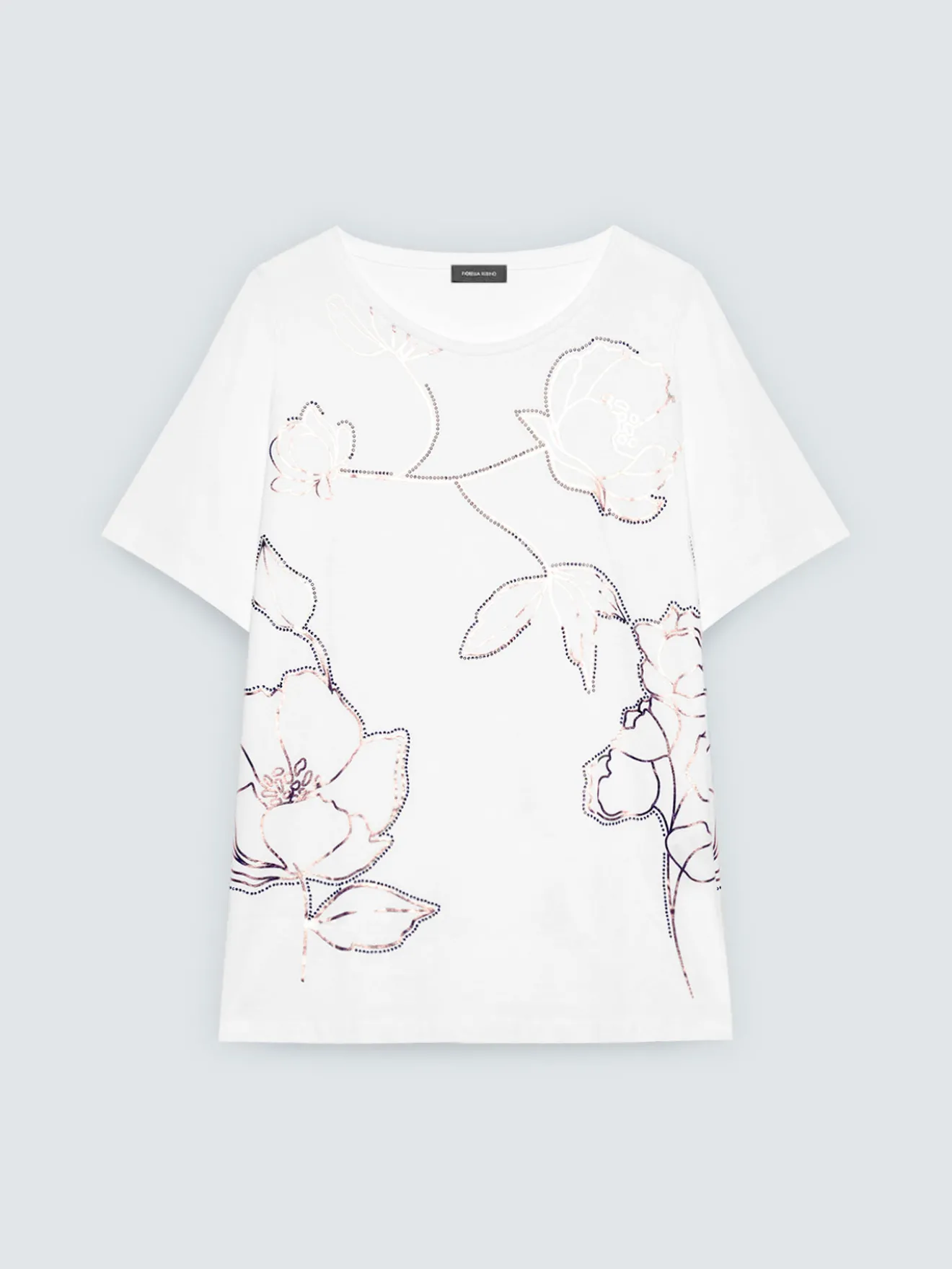 T-shirt in cotone con stampa floreale