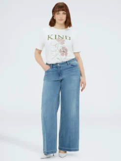 T-shirt in cotone con stampa floreale