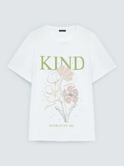 T-shirt in cotone con stampa floreale