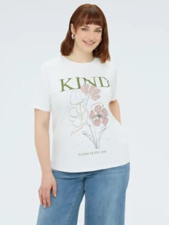 T-shirt in cotone con stampa floreale