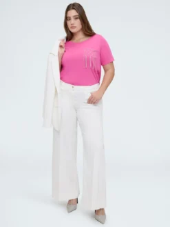 T-shirt in cotone con taschino decorato