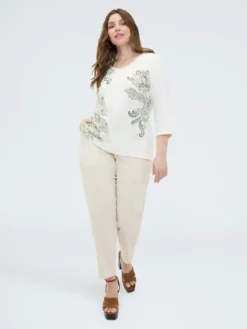 T-shirt in cotone stampa paisley