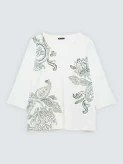 T-shirt in cotone stampa paisley