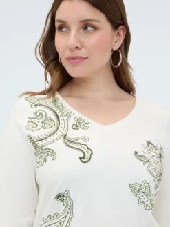 T-shirt in cotone stampa paisley