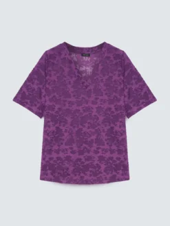 T-shirt in jacquard con stampa