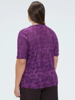 T-shirt in jacquard con stampa