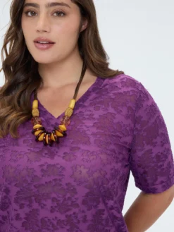 T-shirt in jacquard con stampa