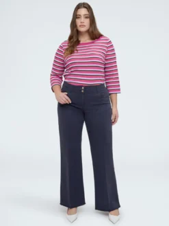 T-shirt in jersey a righe multicolor