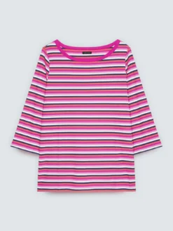 T-shirt in jersey a righe multicolor