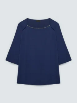 T-shirt in jersey con applicazioni gioiello