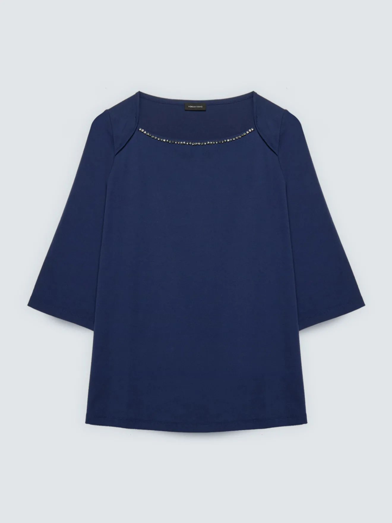 T-shirt in jersey con applicazioni gioiello