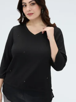T-shirt in jersey con applicazioni