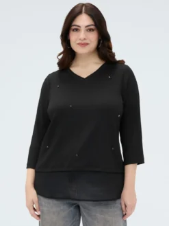 T-shirt in jersey con applicazioni