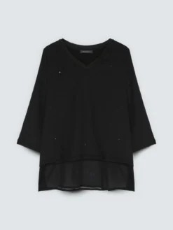 T-shirt in jersey con applicazioni