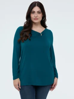 T-shirt in jersey con dettaglio gioiello