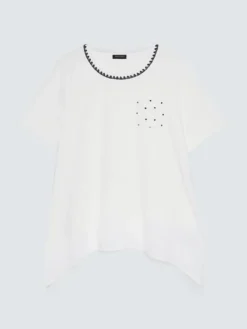 T-shirt in jersey con dettaglio uncinetto