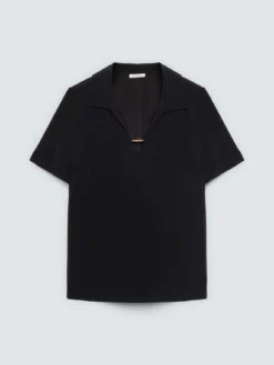 T-shirt in jersey con dettaglio sullo scollo