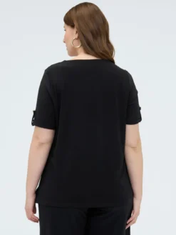 T-shirt in jersey con drappeggio