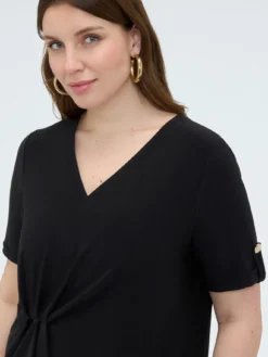 T-shirt in jersey con drappeggio