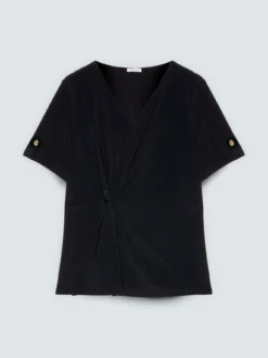 T-shirt in jersey con drappeggio
