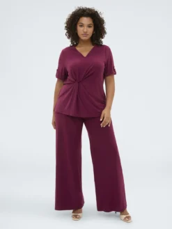 T-shirt in jersey con drappeggio