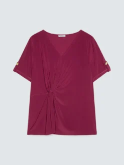 T-shirt in jersey con drappeggio