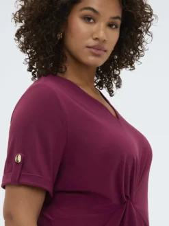 T-shirt in jersey con drappeggio