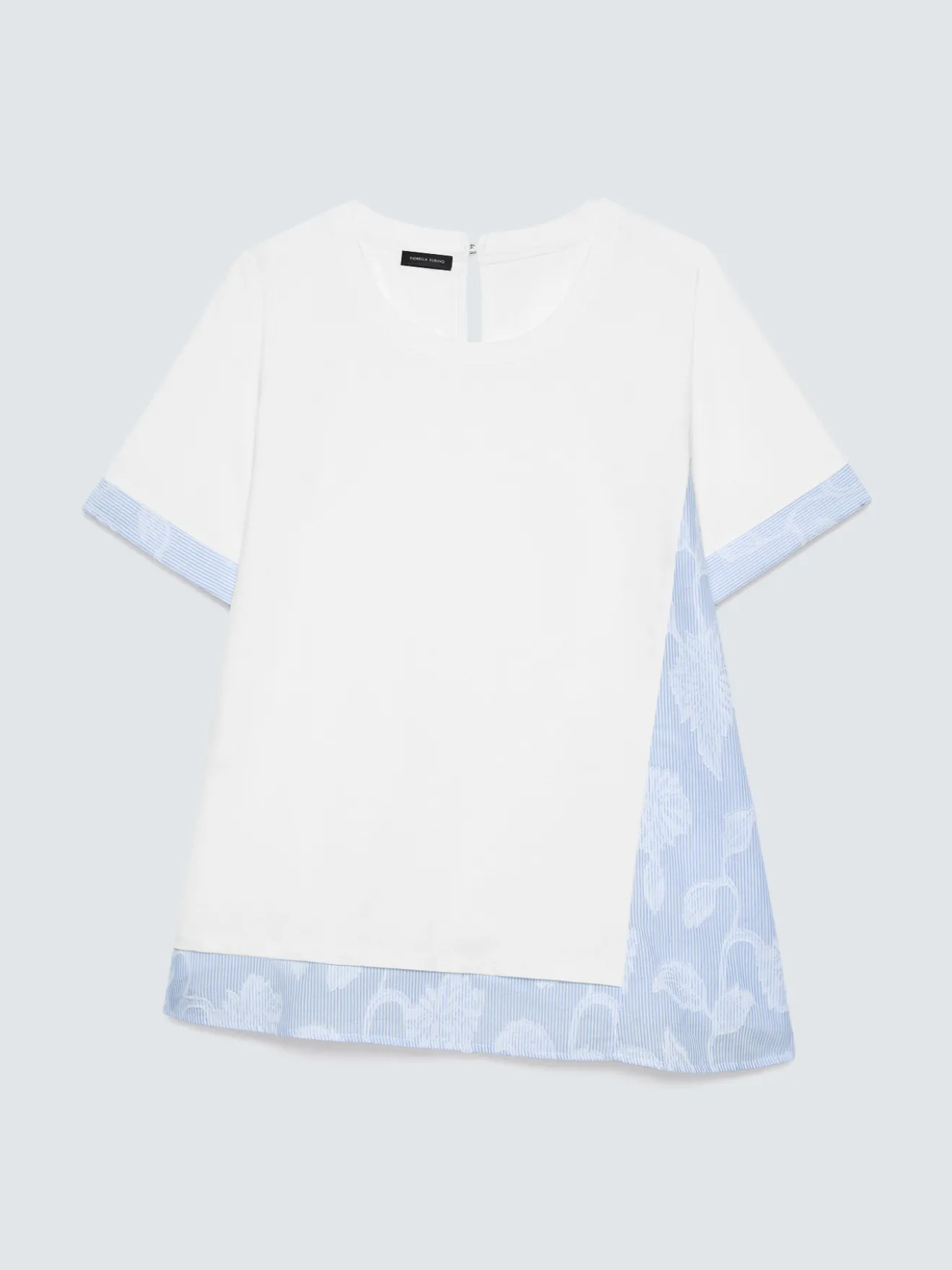 T-shirt in jersey con inserti a righe