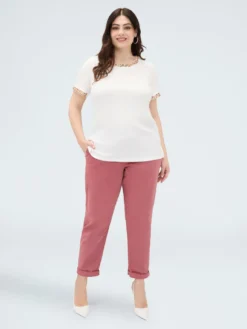 T-shirt in jersey con perline