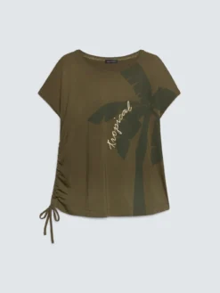 T-shirt in jersey con stampa e ricamo