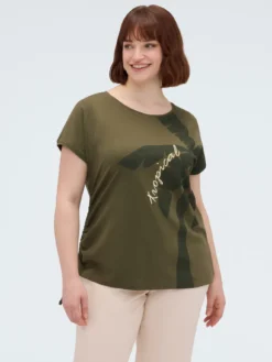 T-shirt in jersey con stampa e ricamo