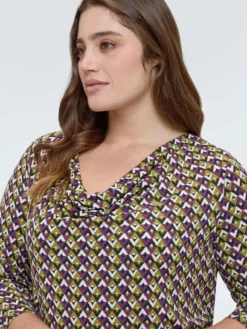 T-shirt in jersey con stampa geometrica